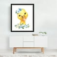 thumbnail image 3 of Duck, Farm Animals, Barn Animals, Barnyard, Blue Flowers, Boy Nursery - Illustration Watercolor Animal Floral Whimsical Black Framed Wall Art Print 16 x 20 inches, 3 of 4