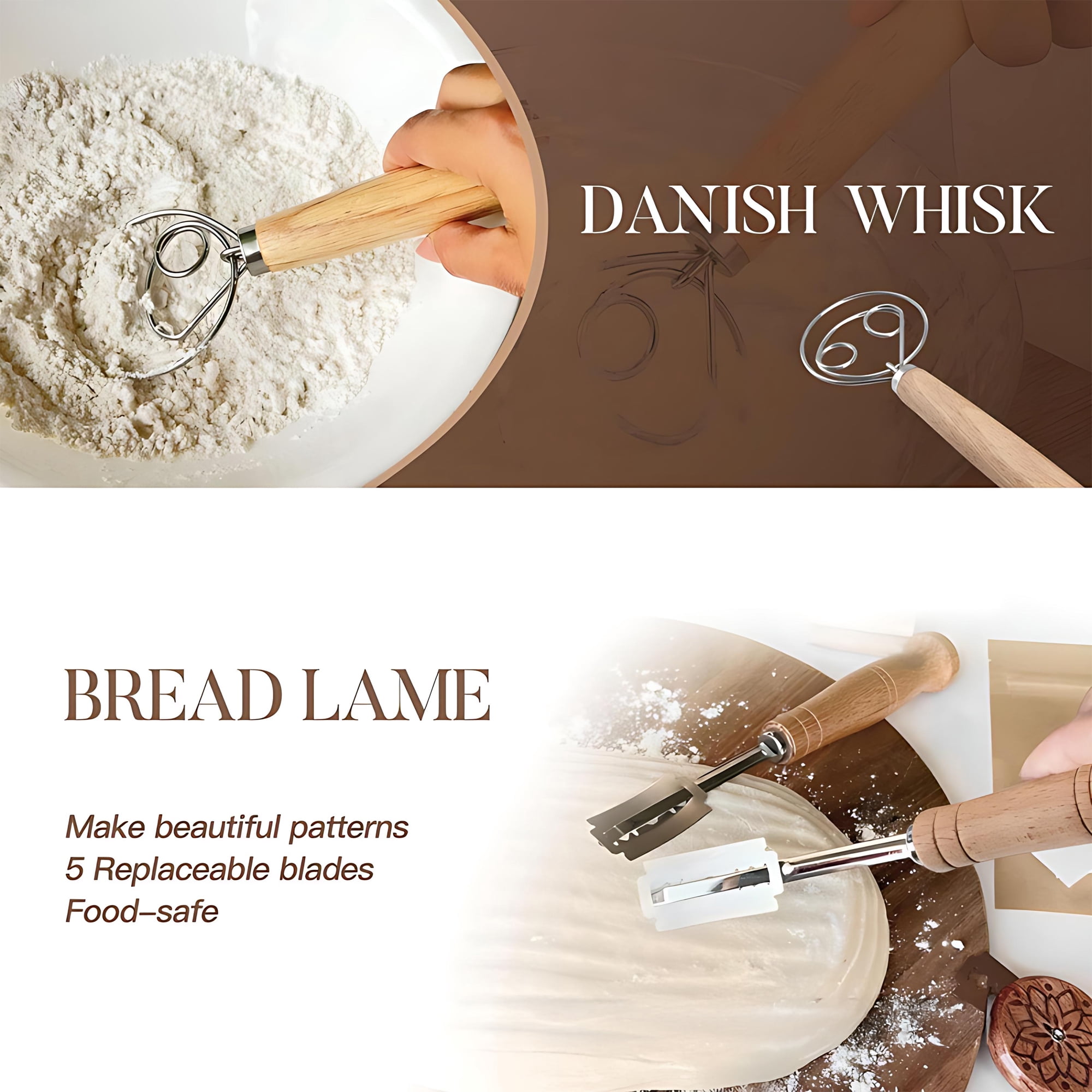 INSMART 53 Pcs Sourdough Starter Kit with 9" Round & 10" Oval Banneton Proofing Baskets, 24oz Sourdough Starter Jar, Bread Lame for Bread Making, Proofing & Baking