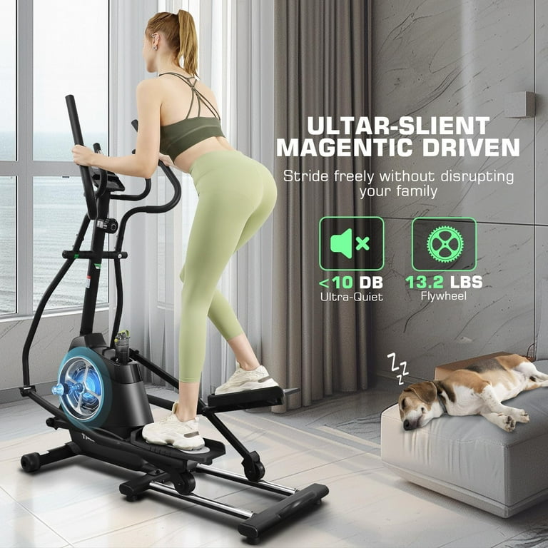 Elliptical Machine Elliptical Exercise Machine with Hyper Quiet Front Magnetic Driving System APP Elliptical Trainer for Home 450LBS Weight