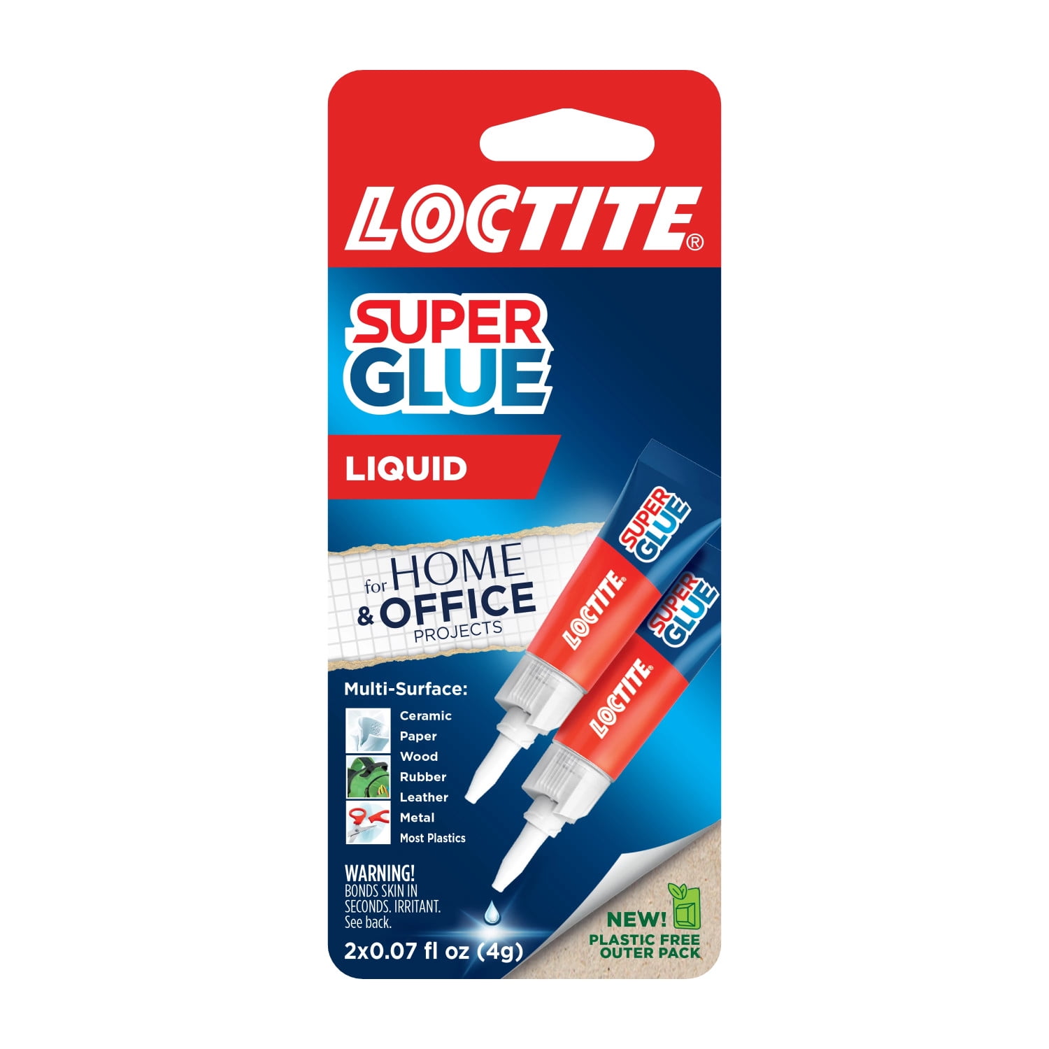 Loctite Super Glue Liquid Tube, 2 Pack, Clear 0.07 oz Tube