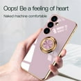 thumbnail image 3 of for Samsung Galaxy A26 5G Phone Case with Ring Holder, Galaxy A26 5G Cover, Kickstand Magnetic Plating Frame TPU Shockproof Anti-Scratch Girls Women Men Case Cover for Samsung A26 5G, Lightpurple, 3 of 9