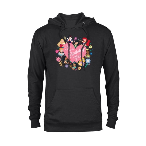 Disney Princess Family Heart Sis of the Birthday Girl - Pullover Hoodie for Adults - Customized-Black