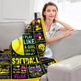 thumbnail image 3 of Softball Blanket Gifts for Girls Women Super Soft Softball Flannel Throw Lightweight Blanket Softball Lovers Gifts for Adults Kids Bed Sofa All Season 40"x50", 3 of 6