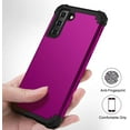 thumbnail image 3 of Samsung S21 5G Case, Samsung Galaxy S21 5G Case 3 Layer Hybrid Hard PC Soft Silicone Heavy Duty Rugged Bumper Shockproof Full-Body Protective Phone Cover for Samsung Galaxy S21 5G 6.2", Purple, 3 of 14