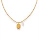 thumbnail image 1 of Colgante ovalado de perlas de agua dulce con diseño de nicho, collar de acero de titanio, cadena de clavícula versátil, oro, 1 of 4