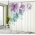 thumbnail image 5 of Ambesonne Flowers Shower Curtain, Buds Leaf Themed Print Art, 69"Wx70"L, Lilac Teal White, 5 of 5