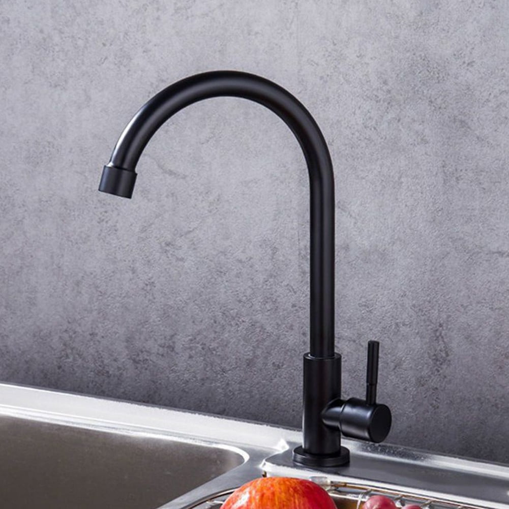 Cold Steel 304 Stainless Steel Kitchen Faucet Water Purifier Single Lever Hole Tap Cold 