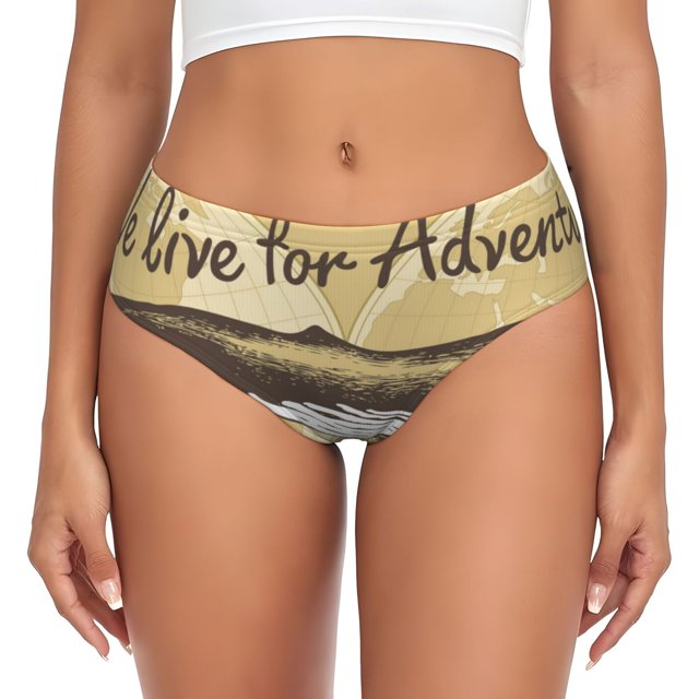Fotbe We Live for Adventure Calzones Estampados para Mujer – Ropa Interior de Algodón, Cómoda, Suave y Elástica-3X-Large