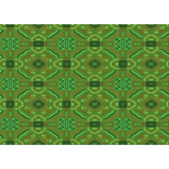 Ahgly Company Indoor Rectangle Patterned Seaweed Green Area Rugs, 5' x 8'