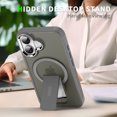thumbnail image 2 of for iPhone 16 Case, [Compatible with Magsafe] Built-in Invisible Kickstand, Anti-Slip Military Grade Shockproof Protective Magnetic Phone Case For iPhone 16,Gray, 2 of 9