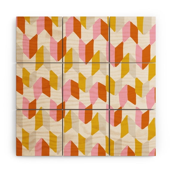 Society6 SunshineCanteen Delilah Chevron Pattern Wood Wall Mural 3' x 3'