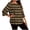 Brown, variant on MELDVDIB Womens Plus Size T-Shirts 3/4 Sleeve Crewneck Striped Printed Summer Tops Light Weight Oversized Pullover Tees