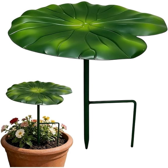 Plant Umbrellas for Outdoor Plants Iron 8.3in - Water Lily Leaf Shade & UV Block for Potted Plants & Garden, Decorative Stake(1Pc)
