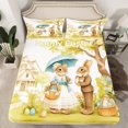thumbnail image 2 of Erosebridal Happy Easter Sheet Set Twin,Rabbit Eggs Bedding Sets Twin Size,Animal Bedroom Decor,Reversible,Breathable,3pcs, 2 of 7