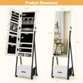 thumbnail image 4 of Giantex Freestanding Jewelry Cabinet, Jewelry Makeup Storage Organizer, Mobile Jewelry Armoire, White, 4 of 8