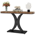 thumbnail image 3 of Fnova Table Console Moderne de 40 Pouces, Table d'Entrée Étroite en Bois Industriel avec Base Géométrique, Table d'Accent pour Salon, Entrée, Vestibule, 3 of 9