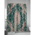 thumbnail image 5 of Turquoise Boho Extra Long Shower Curtain Set, Waterproof Shower Curtains for Bathroom, Vintage Modern Geometric Abstract Washable Fabric Cloth Bath Curtain for Bathtub with Hooks 72x96 Inches, 5 of 6