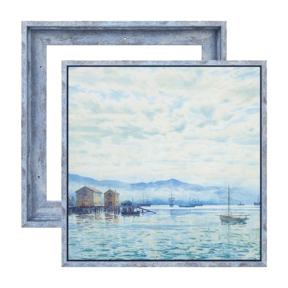 Marco de fotos FOLKOR de lona flotante de 8 x 8 pulgadas, paquete de 2, azul