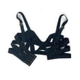 thumbnail image 4 of Victoria's Secret Very Sexy Bling Shine Rhinestone Logo Luxe Black Strappy Unlined Balconet Bra Cup Size 34DDD NWT, 4 of 4