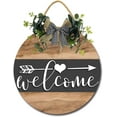 thumbnail image 1 of Eveokoki 11" Welcome Heart Round Wooden Door Hanger,Nursery,Front Door,Door Knob Decor,Living Room Sign, Wall Decor, Hanging Wood Sign, Bedroom Decor, Romantic Decor Sign, 1 of 5