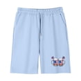 thumbnail image 5 of SGFCWSX Girls 2 Piece Outfits Summer Patriotic Print Short Sleeve Top and Drawstring Elastic Waist Shorts Set Casual Daily Playwear Light Blue Size 13, 5 of 9