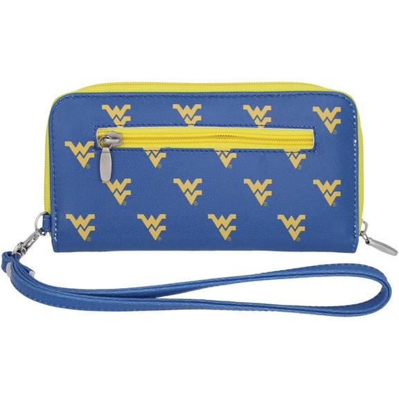 Eagles Wings Ladies West Virginia Mountaineers Wristlet Womens Leather Wallet Cellphone Money Holder