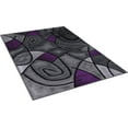 thumbnail image 3 of Allstar 8x10 Modern Area Rug in Purple with Charcoal Grey Abstract Mosaic Curve design (7' 9" x 9' 8"), 3 of 9