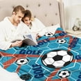 thumbnail image 6 of Paready Soccer Blanket Soccer Gifts for Kids Children Boys Soccer Lovers Soft Cozy Flannel Soccer Throw Blanket Fleece Plush for All Season Sport Lover Blanket for Bed Sofa Camping Couch (50"x60"), 6 of 8