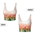 thumbnail image 5 of Haiem Hello Spring Pattern Womens Sports Bra - U Neck Padded Low Impact Yoga Bra Workout Crop Top Gym Moisture-Wicking Workout Vest -Small, 5 of 9