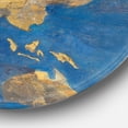 thumbnail image 2 of Designart 'Golden Glam World Map' Glam Metal Circle Wall Art, 2 of 3