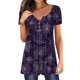 thumbnail image 2 of Blusas Para Mujer, Conjuntos de Camisas, Tops, Moda , Manga Corta, Cuello en V, Estampado de Botones, Blusa Informal, Camiseta Odeerbi ODB136985, 2 of 5