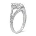 thumbnail image 2 of 1.2 ct Marquise Cut Real Genuine Natural Diamond SI1-SI2 G-H 14K White Gold Halo Promise Wedding Statement Engagement Designer Ring size 6.5, 2 of 7
