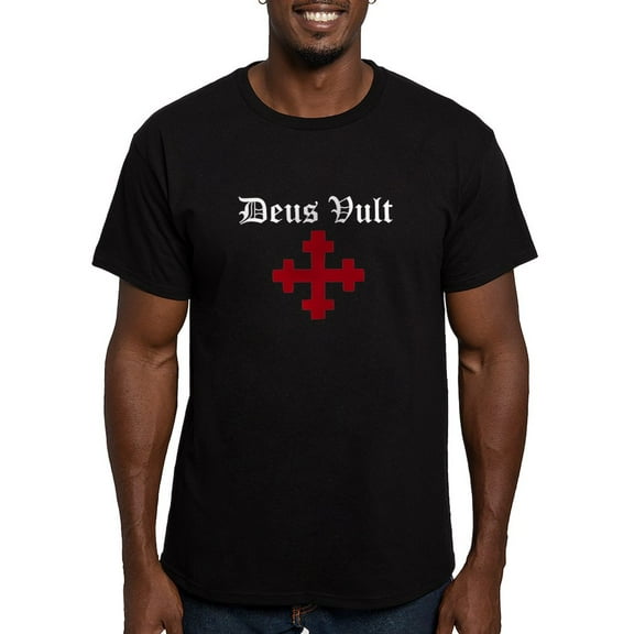 CafePress - Deus Vult Fitted T Shirt (Dark) - Men's Fitted T-Shirt