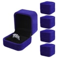 thumbnail image 1 of Dosaele Velvet Jewelry Ring Boxes Earring Gift Storage Boxes Wedding Proposal Ring Display Box Blue 5 Pcs, 1 of 5