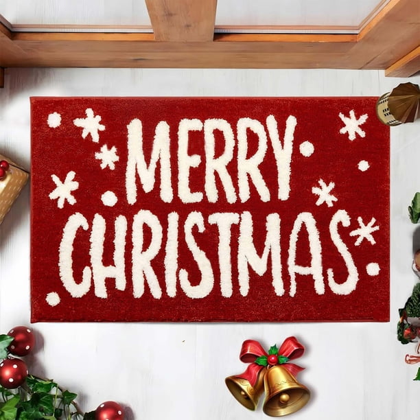 Christmas Bathroom Carpet Christmas Bathroom Mat Carpet Kitchen Carpet Cute Door Mat Outdoor Indoor Christmas Decoration 15.74x23.62 Inches