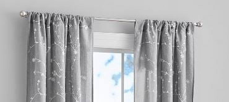 Mainstays Heathered Embroidered Sheer Curtain Panel Pair, Set of 2, Gray, 37"W x 84"L