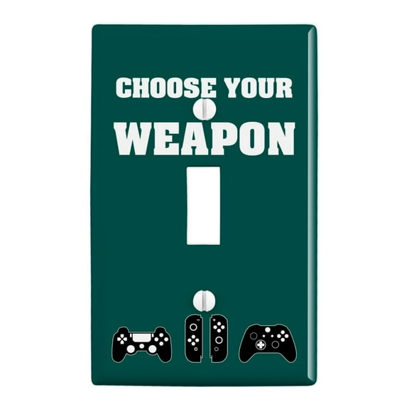 Choose Your Weapon Controllers Games Gamer Plastic Wall Decor Toggle Light Switch Plate Cover