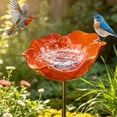 thumbnail image 5 of Hummingbird Feeders For Outdoors Bird Bath for Outside, Garden Freestanding Birdbath & Birdfeeder with Removable Bowl, Bird Baths Feeder for Outdoors Garden Patio Yard Lawn Decor G_Orange, 5 of 5