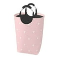 thumbnail image 2 of Waterproof Collapsible Laundry Hamper, Pink Heart Pattern Aluminum Handle Laundry Bag Storage Basket, 50L, 2 of 6