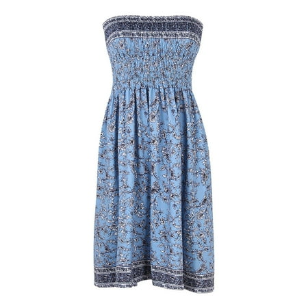 

cllios Casual Dress for Women Sexy Tube Strapless Strapless Printing Sleeveless A-Line Skirt Dresses for women 2023