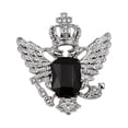thumbnail image 1 of Broche de águila de cristal con forma de botón para camisa, accesorio para traje, para hombre y mujer Plata + negro, 1 of 8