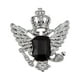 thumbnail image 1 of Broche de águila de cristal con forma de botón para camisa, accesorio para traje, para hombre y mujer Plata + negro, 1 of 8