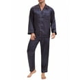thumbnail image 4 of INSPIRAR CHIC Conjunto de Pijamas de 2 Piezas para Hombre con Botones y Estampado, Patrón Casual, Color Azul Marino, 4 of 6