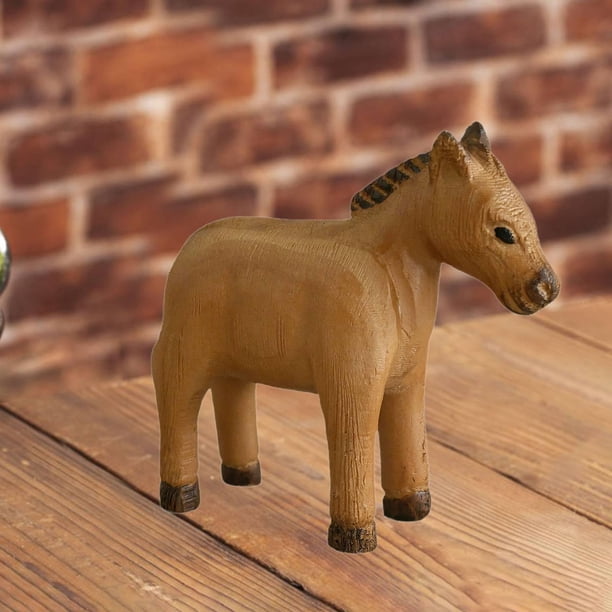 Figura madera, escultura artística, artesanía animal, regalo, estatua rústica nórdica, adorno para escritorio oficina, hogar, Marrón