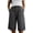 Grey, variant on Long Shorts for Women Knee Length Linen Bermuda Shorts Baggy Casual High Waist Drawstring Wide Leg Beach Resort Pants