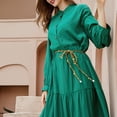 thumbnail image 4 of Vestido holgado de manga larga para mujer tallas grandes - Color liso, poliéster/spandex, para primavera - Tallas XL-XXXXL, 4 of 8