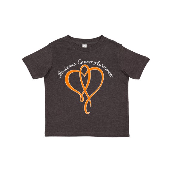 Inktastic Leukemia Awareness with Orange Ribbon Heart Boys or Girls Toddler T-Shirt
