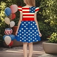 thumbnail image 4 of MKOSPLRT 3-12 Years Fly Sleeve Dresses for Girl USA Flag Swing A Line Dress Crew Neck 4th of July Party Midi Dresses, 4 of 6