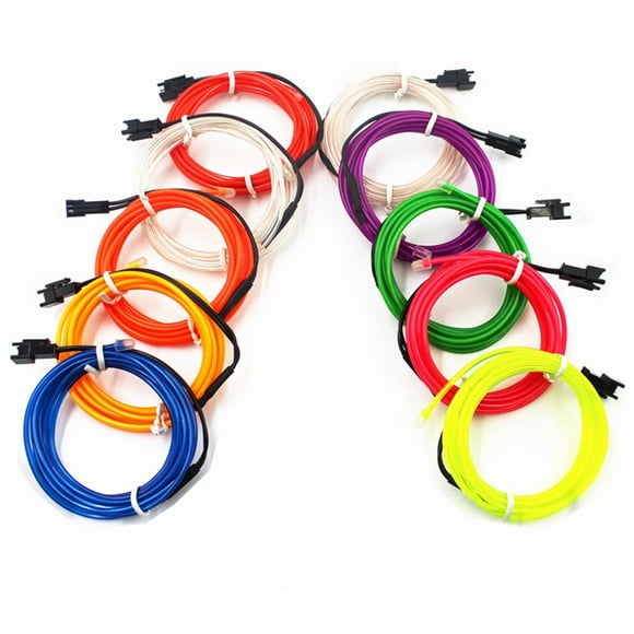 RubrumRose 16.4ft EL Wire Neon Lights,Glowing Strobing Home Decor Light Party