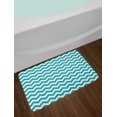 thumbnail image 2 of Seafoam Bath Mat, Abstract Geometric Stripes with Chevron Zigzag Arrangement Vintage Inspirations, Plush Bathroom Decor Mat with Non Slip Backing, 29.5" X 17.5", Beige Seafoam, by Ambesonne, 2 of 2